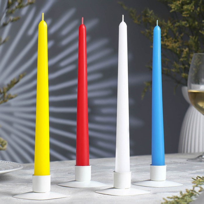 Свечи античные, 2,3х 24,5 см, 5 ч, 55 г, разноцветные - Фото 1