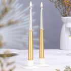 Набор свечей античных, 2,3х 24,5 см, 5 ч, 55 г, 2 штуки, серебристо-золотой - фото 8482125