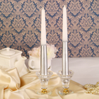 Набор свечей античных, 2,3х 24,5 см,  2 штуки, серебристо-белый - Фото 1