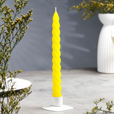Свеча витая, 2.3×24.5 см, 5 ч, 50 г, жёлтая