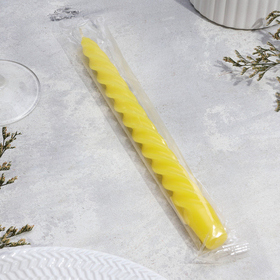 Свеча витая, 2.3?24.5 см, 5 ч, 50 г, жёлтая (комплект 2 шт)