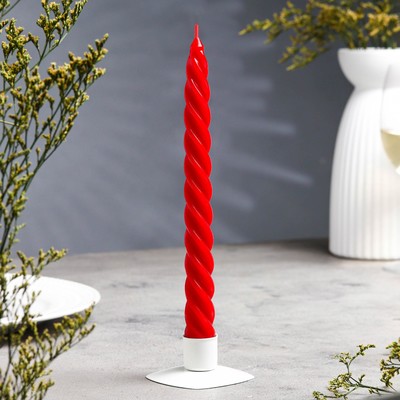 Свеча витая, 2.3×24.5 см, 5 ч, 50 г, красная