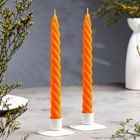 Набор свечей витых ароматических "Апельсин", 2,3х 24,5 см, 5 ч, 55 г, 2 штуки, оранжевый