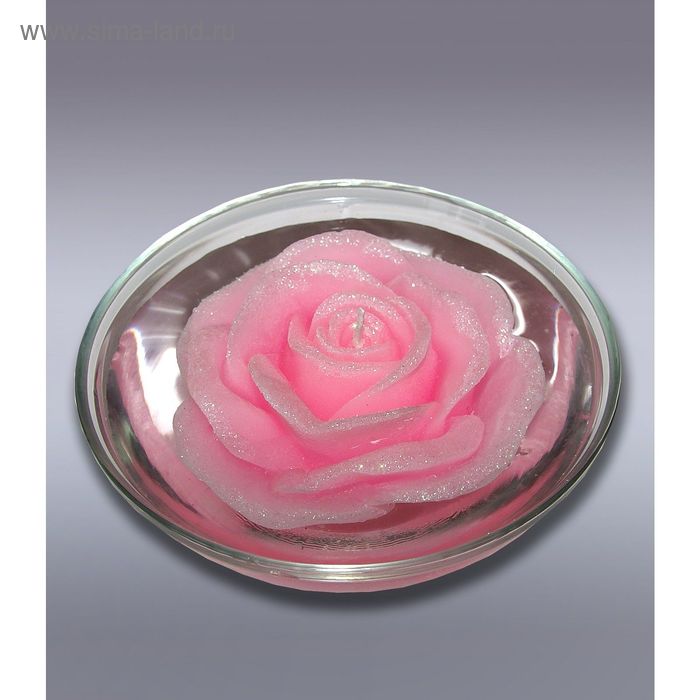 Свеча роза розовая плавающая - Фото 1