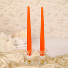 Набор свечей античных, 2,3х 24,5 см, 2 штуки оранжевый - Фото 1