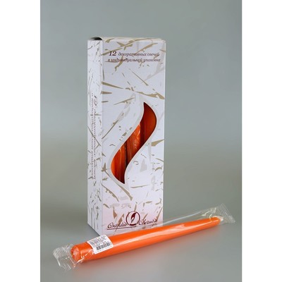 Свеча античная, 2.3×24.5 см, 5 ч, 55 г, оранжевая