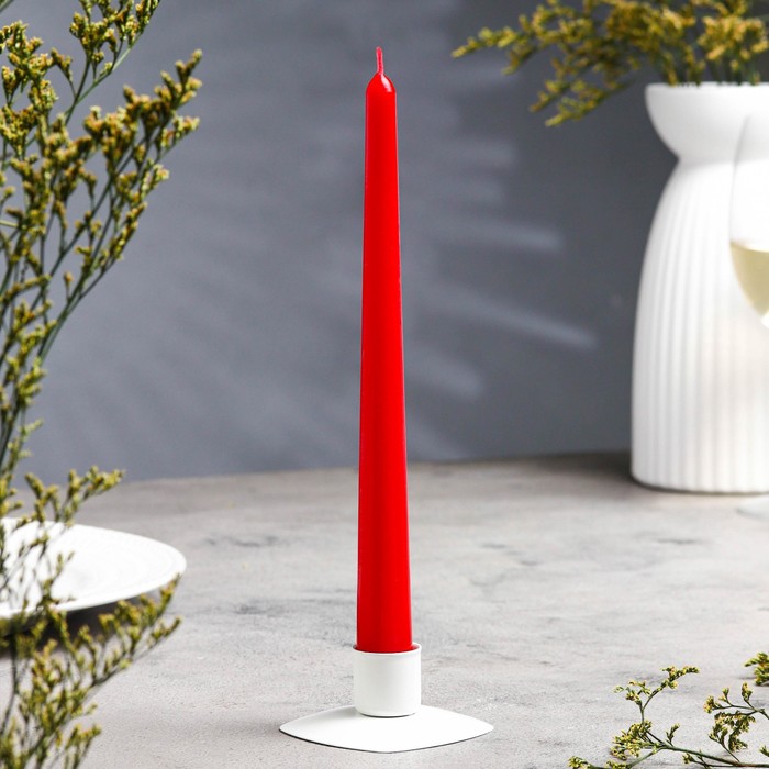 Свеча античная, 2.3×24.5 см, 5 ч, 55 г, красная - Фото 1