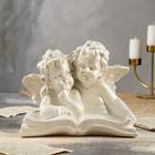 Статуэтка "Ангелы пара с книгой" перламутровая, 22 см - Фото 1
