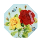 Тарелка обеденная Доляна «Розы на голубом», d=25 см - Фото 1