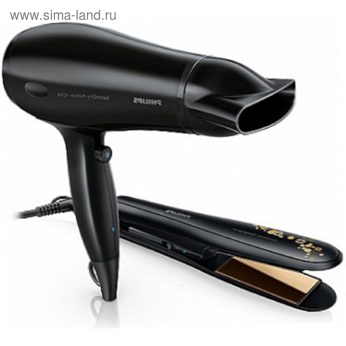 Набор фен + выпрямитель Philips HP8646/00, 2000 Вт, ионизация, керамическое покрытие - Фото 1
