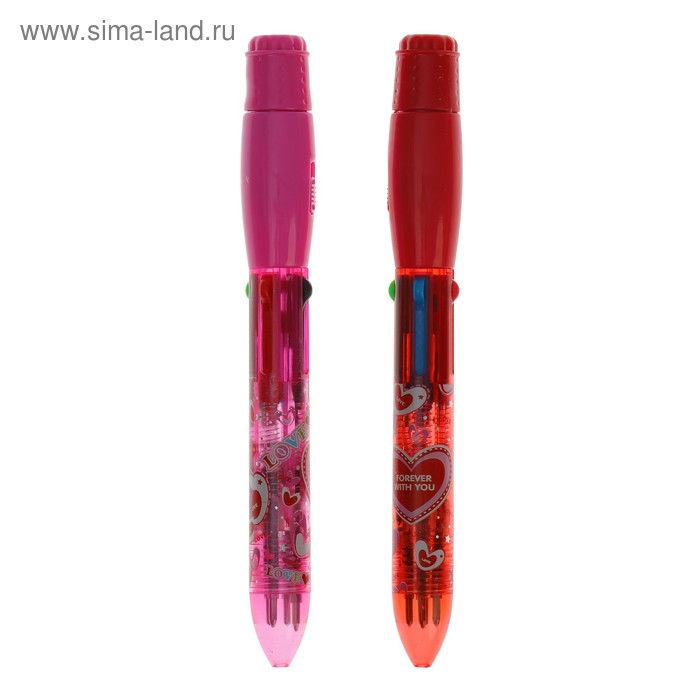 Ручка «Сердечки», световая, цвета МИКС - Фото 1