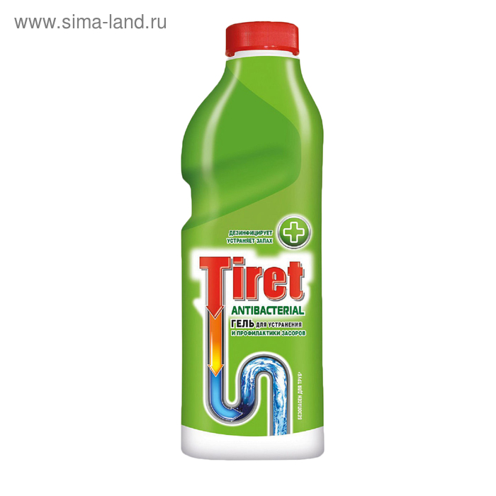 Гель для удаления и профилактики засоров Tiret Turbo Antibacterial, 1 л - Фото 1