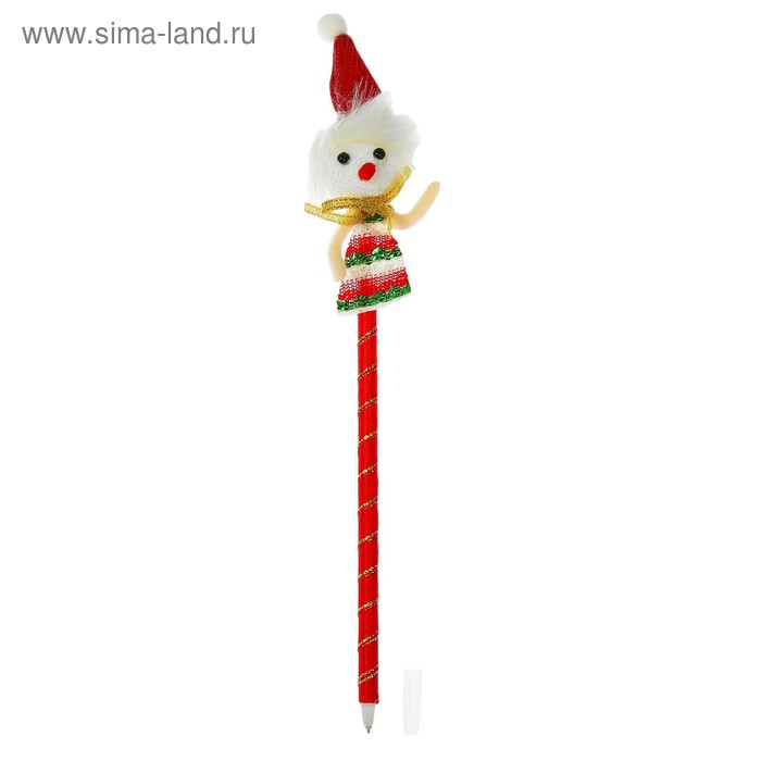 Ручка шариковая "Снеговик в колпачке" - Фото 1
