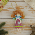 Мягкая подвеска "Ангелочек - девочка с бантиком и звездой" 11,5*7,5 см - Фото 1