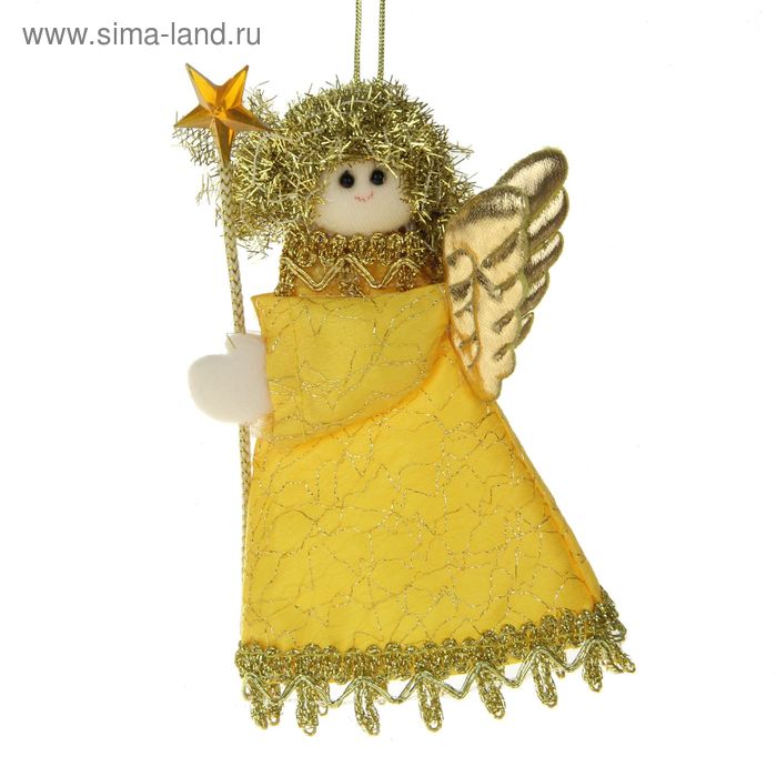 мягкая подвеска девочка фея золото 11,5*8 см - Фото 1