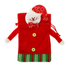Новогодний мешок для подарков "Снеговик" с завязками, вместимость 100-120 г - Фото 2