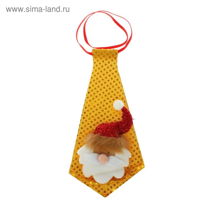 Карнавальный галстук «Дед Мороз в колпачке» - Фото 1