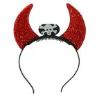 Карнавальный ободок световой "Рога" с черепом, цвет красный - Фото 1