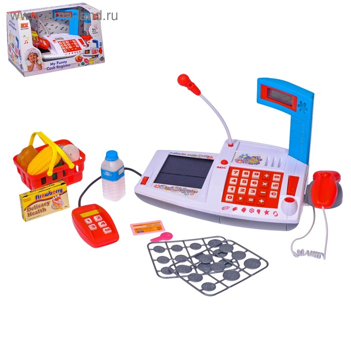 Касса-калькулятор "Мои покупки", с микрофоном, терминалом для приёма карточек, аксессуарами - Фото 1