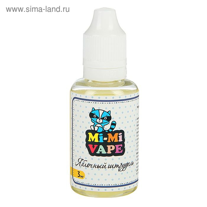 Жидкость для многоразовых ЭИ Mi-Mi Vape, яблочный штрудель енотик, 3 мг, 30 мл - Фото 1