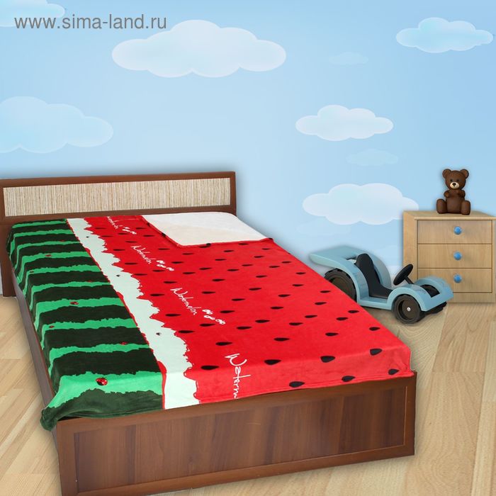 Плед "Этель Рэйнбоу" Арбуз 2 сп 180*200 см, 100 п/э, корал-флис, 320 г/м2 - Фото 1