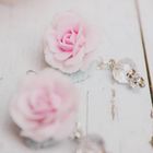 Серьги "Цветок" роза, цвет розово-серый - Фото 3