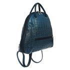 Сумка-рюкзак на молнии, 1 отдел, 1 наружный карман, синий крокодил - Фото 2