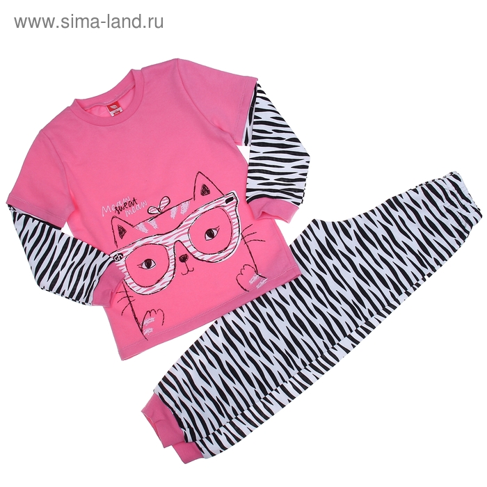 Пижама для девочки, рост 122 см (64), цвет розовый (арт. CAK 5251_Д) - Фото 1