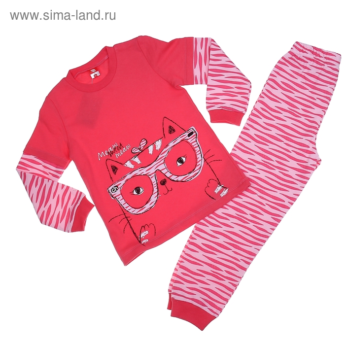 Пижама для девочки, рост 116 см (60), цвет малиновый (арт. CAK 5251_Д) - Фото 1