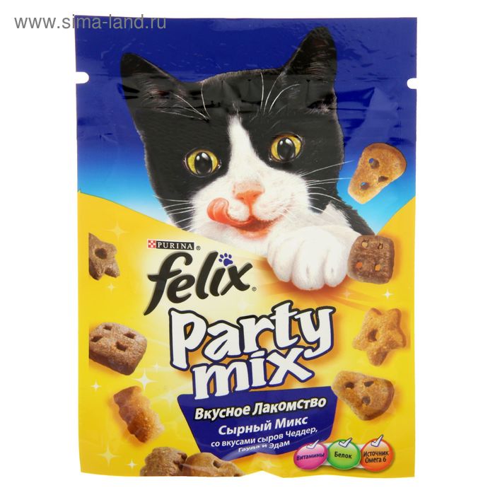 Лакомство FELIX PARTY MIX для кошек, сырный микс, 20 г - Фото 1