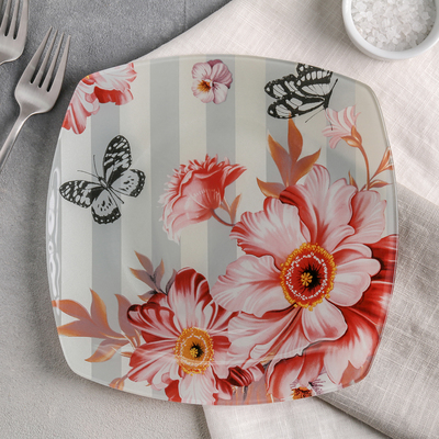 Тарелка обеденная Доляна «Полоска», 23×23 см