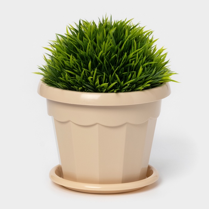 Горшок для цветов с поддоном Доляна «Эрика», 0.7 л, цвет пудровый - Фото 1