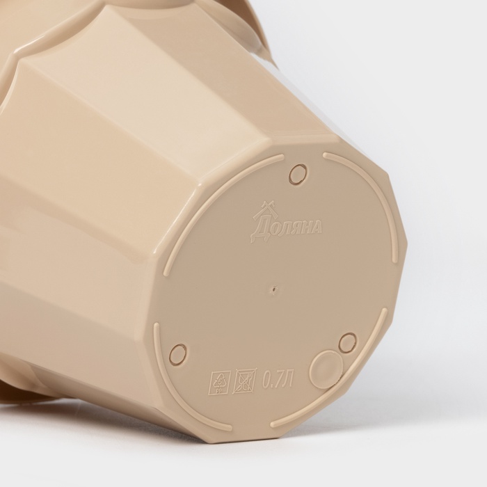 Горшок для цветов с поддоном Доляна «Эрика», 0.7 л, цвет пудровый