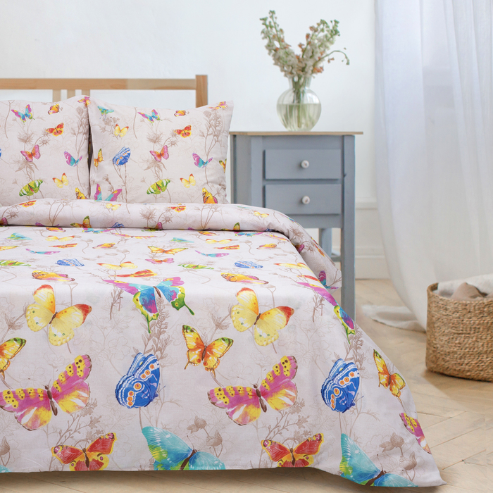 Постельное бельё евро «Этель. Бабочки», поплин