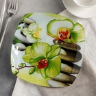 Тарелка десертная Доляна «Зелёная орхидея», d=20 см - Фото 1