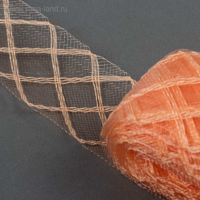 Регилин плоский «Клетка», 45 мм, 22 ± 1 м, цвет персиковый - Фото 1
