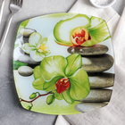 Тарелка обеденная Доляна «Зеленая орхидея», 23×23 см - Фото 1