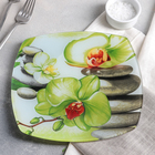Тарелка обеденная Доляна «Зеленая орхидея», 23×23 см - Фото 2