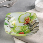 Салатник Доляна «Зелёная орхидея»,200 мл, 14×3 см - Фото 2