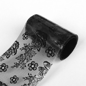 Переводная фольга для декора «Гипюр», 4 × 50 см, цвет прозрачный/чёрный