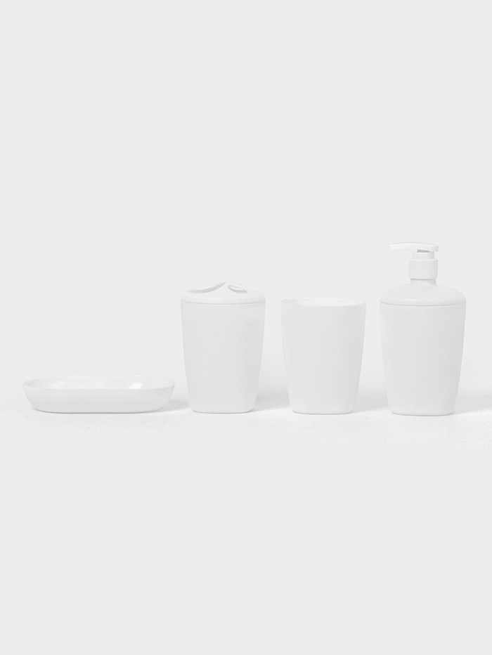 Набор для ванной комнаты Aqua, 4 предмета, пластик, белый - Фото 1
