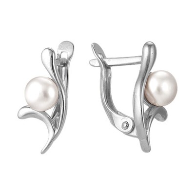 Серьги «Пробуждение» лепестки, посеребрение с оксидированием