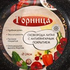 Сковорода «Гранит», d=24 см, пластиковая ручка, антипригарное покрытие, цвет чёрный - Фото 8