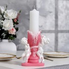 Свеча фигурная свадебная "Два ангела", 29,5х15 см, бело-розовая, 48 ч, домашний очаг - фото 8483005
