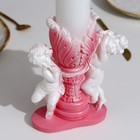 Свеча фигурная свадебная "Два ангела", 29,5х15 см, бело-розовая, 48 ч, домашний очаг - Фото 3