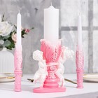 Свеча фигурная свадебная "Два ангела", 29,5х15 см, бело-розовая, 48 ч, домашний очаг - Фото 4