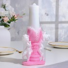 Свеча фигурная свадебная "Два ангела", 29,5х15 см, бело-розовая, 48 ч, домашний очаг - Фото 6