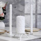 Свеча-цилиндр свадебная "Розы", 14х7,5 см, белая, домашний очаг - фото 8287470