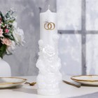 Свеча-цилиндр фигурная свадебная "Голуби в розах", 26,5х8 см, домашний очаг - фото 320641727
