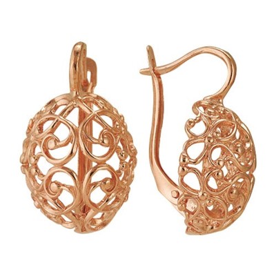 Серьги «Винтаж» кружевной шар, позолота